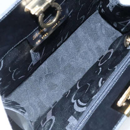 Salvatore Ferragamo Vintage Gancini Chain Leather, Black, Leather, Shoulder Bag