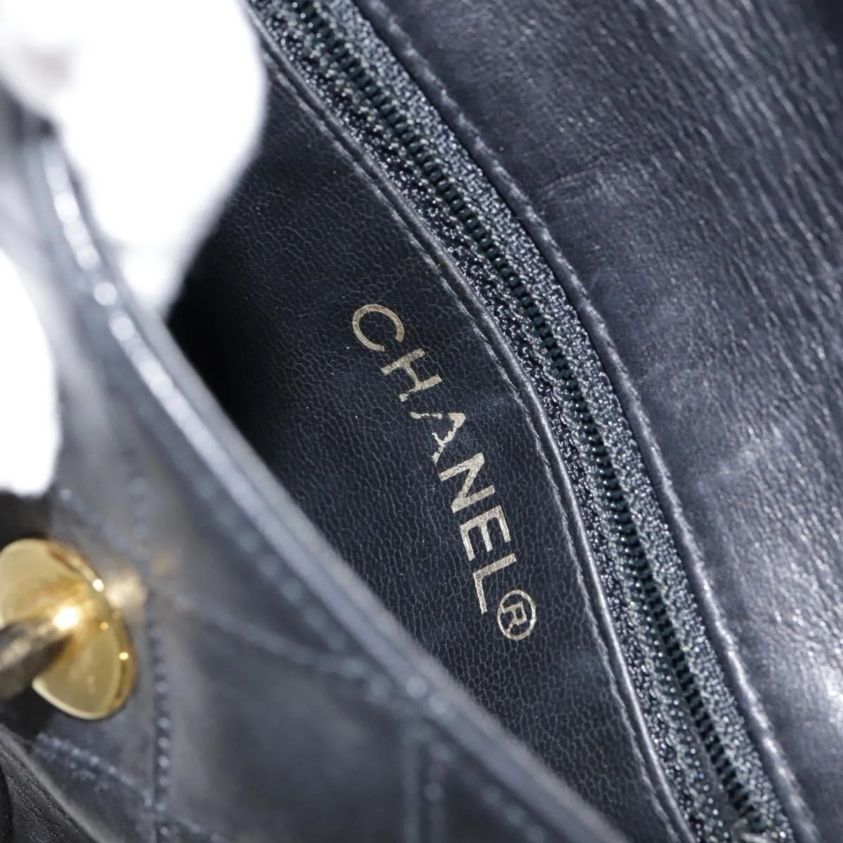 Chanel Vintage CC Flap Waist Quilted Leather, Black, Leather, Clutch