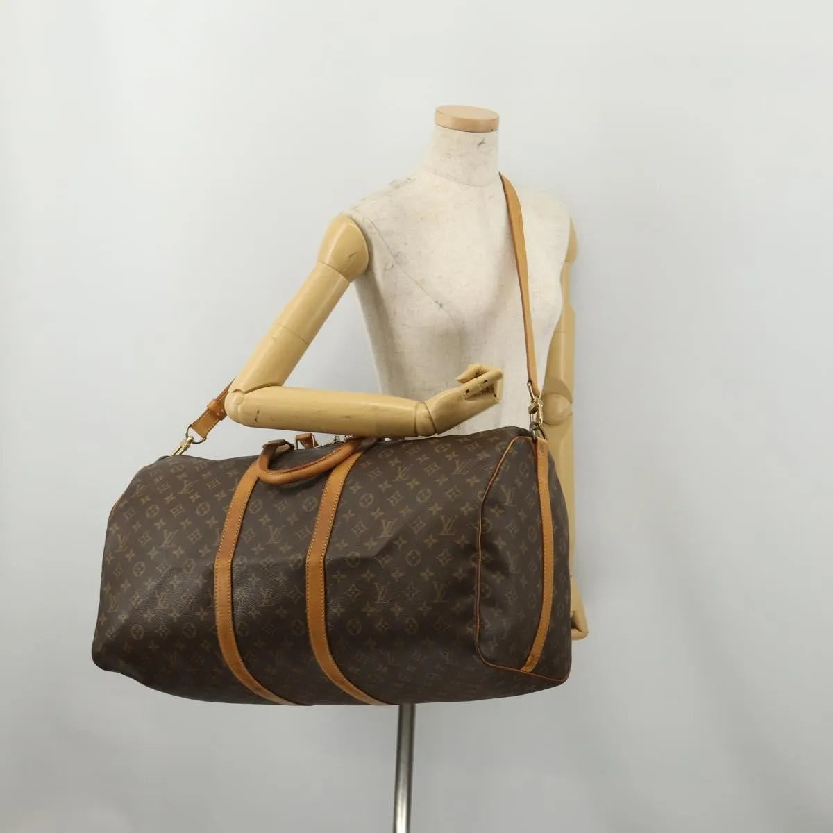 Louis Vuitton Keepall Bandoulière Canvas, Brown, Canvas, Travel Bag
