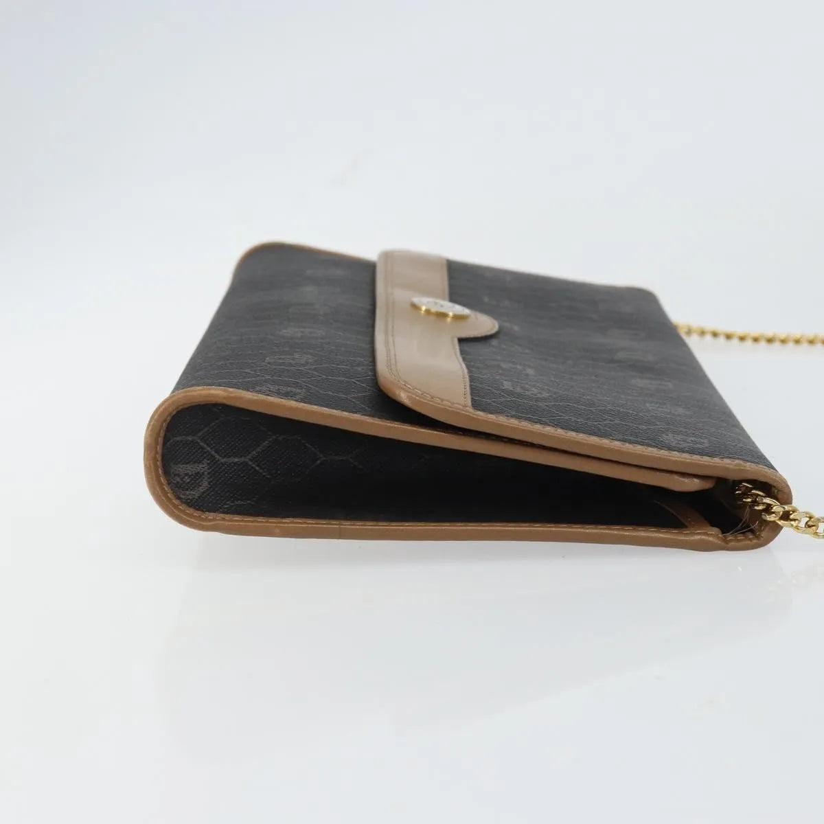 Christian Dior Vintage Honeycomb chain Canvas, Black, Canvas, Shoulder Bag