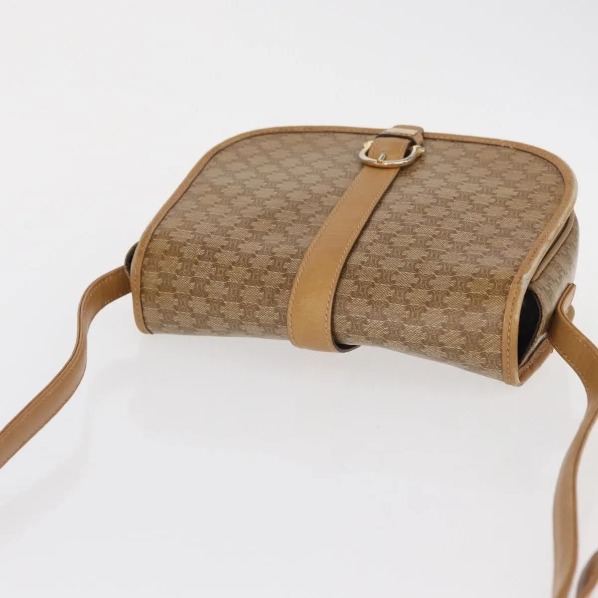 Celine Vintage Macadam Canvas, Beige, Canvas, Shoulder Bag