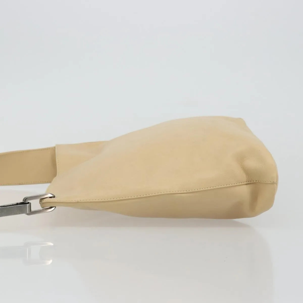 Gucci Vintage Flat Messenger Leather, Beige, Leather, Shoulder Bag