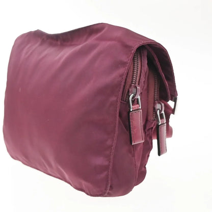 Prada Messenger Printed Tessuto, Red, Nylon, Crossbody Bag