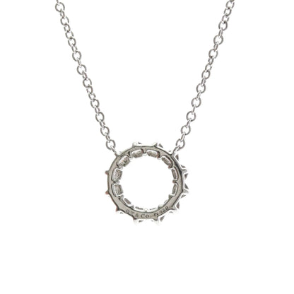 Tiffany & Co. Open Circle Pendant Platinum with Diamonds, Silver, Platinum, Necklace