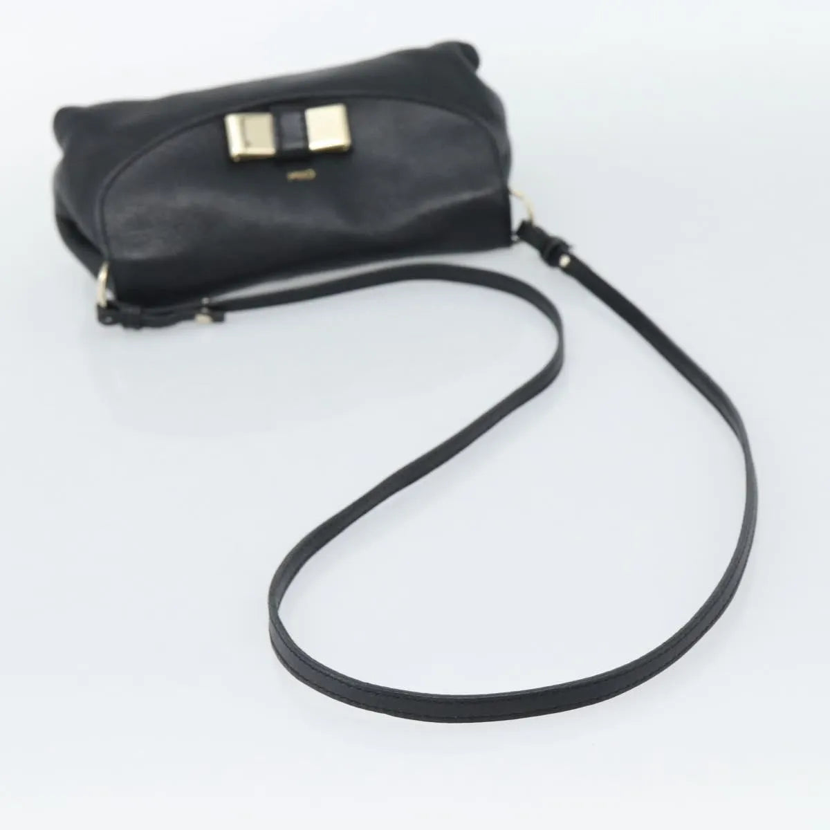 Chloe Lily Leather, Black, Leather, Shoulder Bag