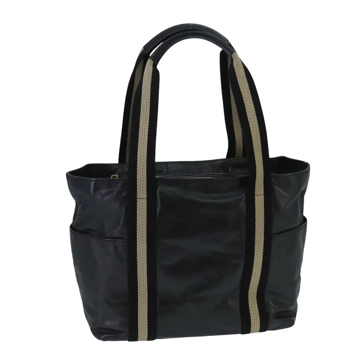 Bally Vintage Leather, Black, Leather, Tote Bag