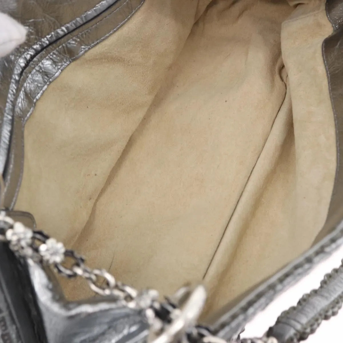 Bottega Veneta Intrecciato Shoulder Leather, Silver, Leather, Shoulder Bag
