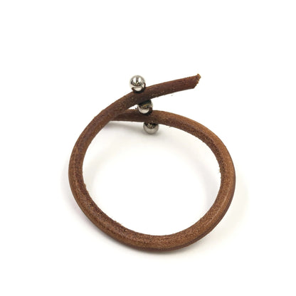 Hermes Lock Bracelet Leather and Metal, Brown, Leather, Bracelet