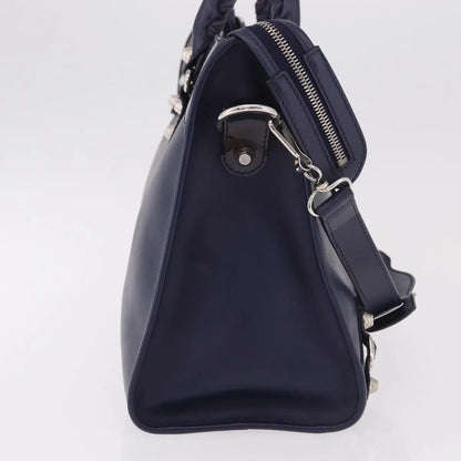 Balenciaga Holiday City Giant Studs Matte Calfskin, Navy, Leather, Handbag