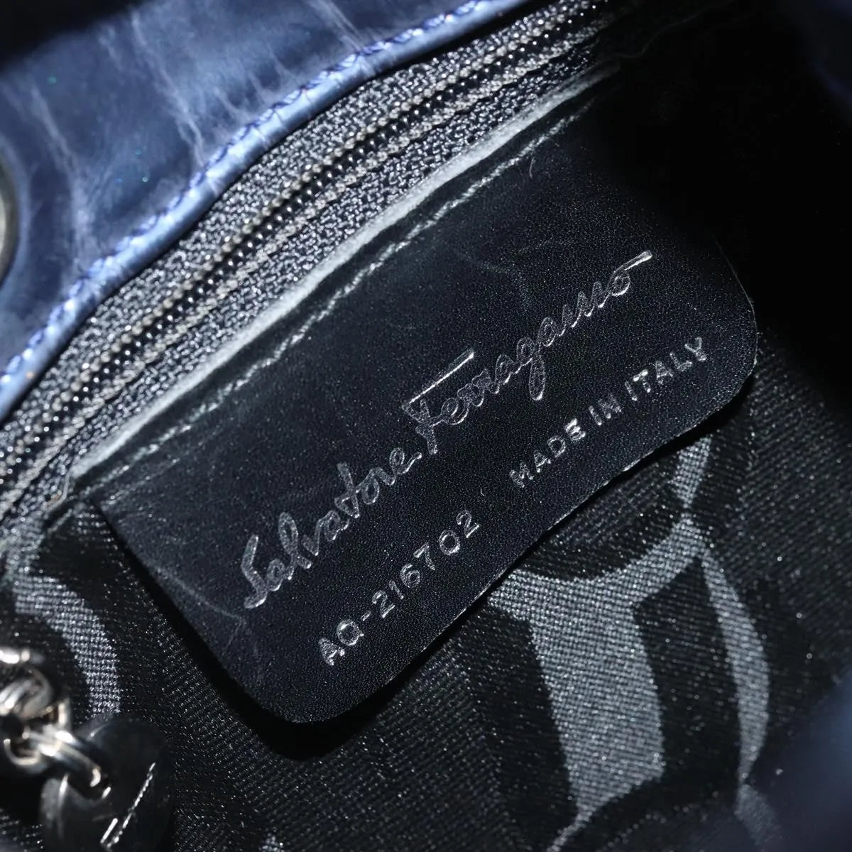 Salvatore Ferragamo Vala Patent Leather, Navy, Patent Leather, Backpack