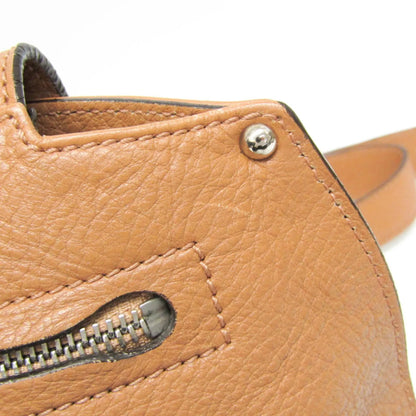 Salvatore Ferragamo Gancini Leather, Brown, Leather, Shoulder Bag