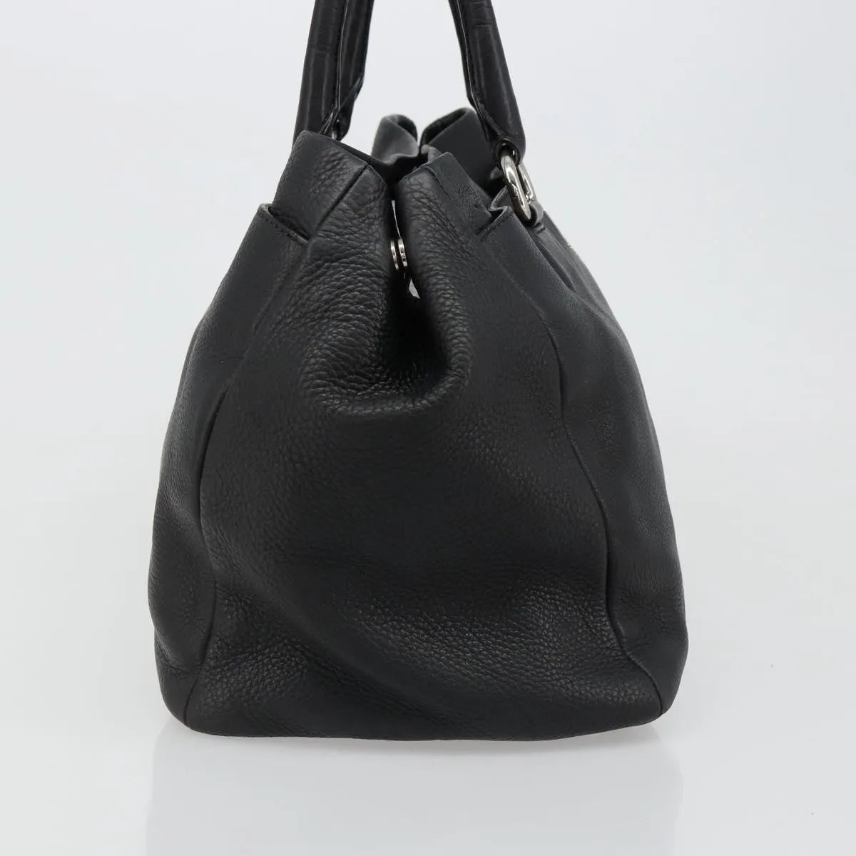 Prada Top Handle Tote Leather, Black, Leather, Tote Bag