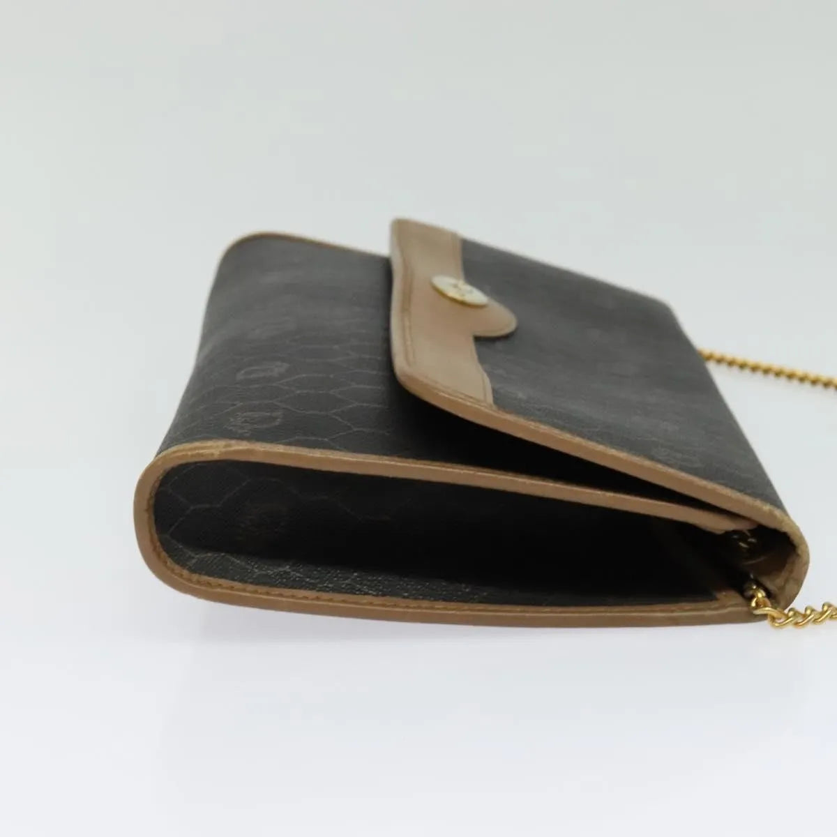 Christian Dior Vintage Honeycomb chain Canvas, Black, Canvas, Shoulder Bag