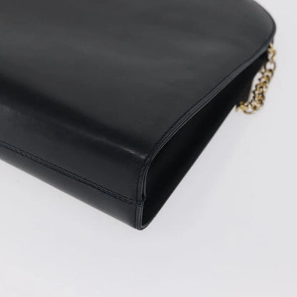 Salvatore Ferragamo Vintage Gancini Chain Leather, Navy, Leather, Shoulder Bag
