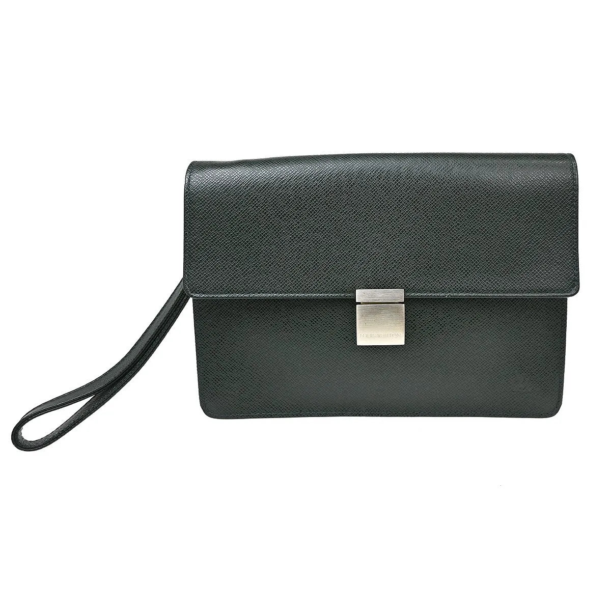 Louis Vuitton Selenga Pochette Taiga Leather, Green, Leather, Clutch