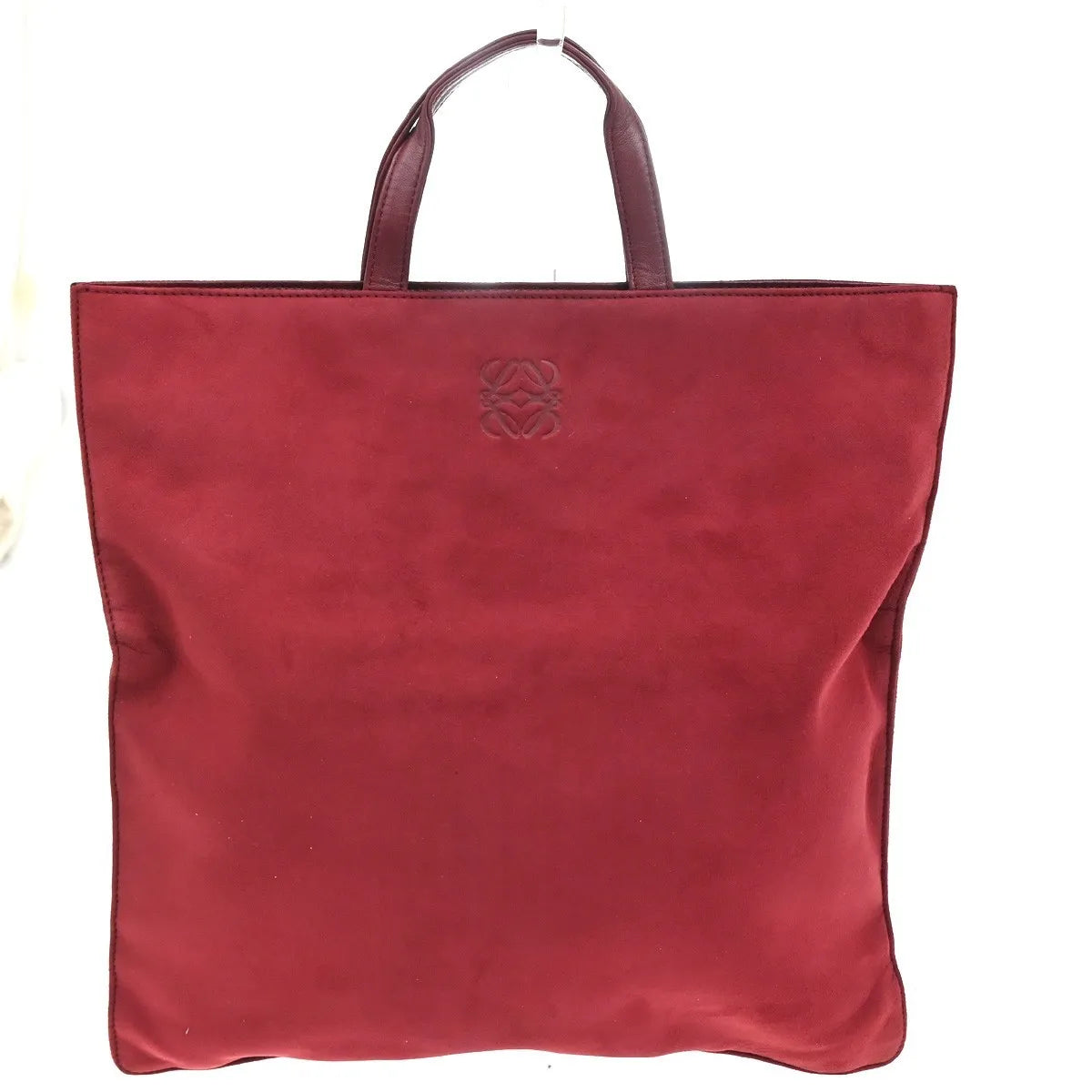 Loewe Anagram Tote Suede, Red, Suede, Tote Bag