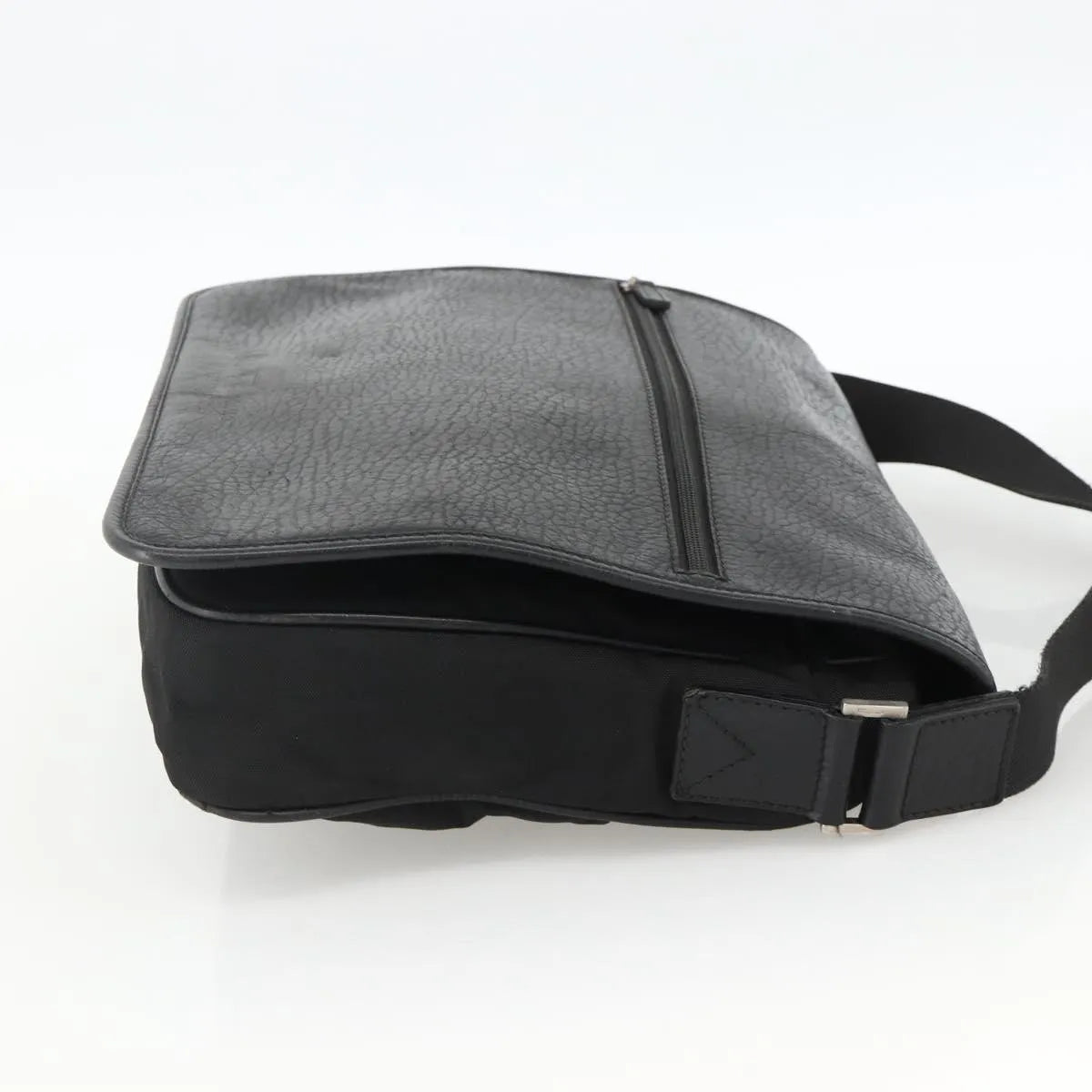 Salvatore Ferragamo Vintage Leather, Black, Nylon, Shoulder Bag
