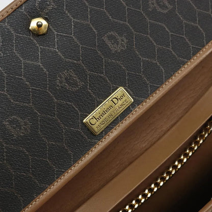 Christian Dior Vintage Honeycomb chain Canvas, Black, Canvas, Shoulder Bag