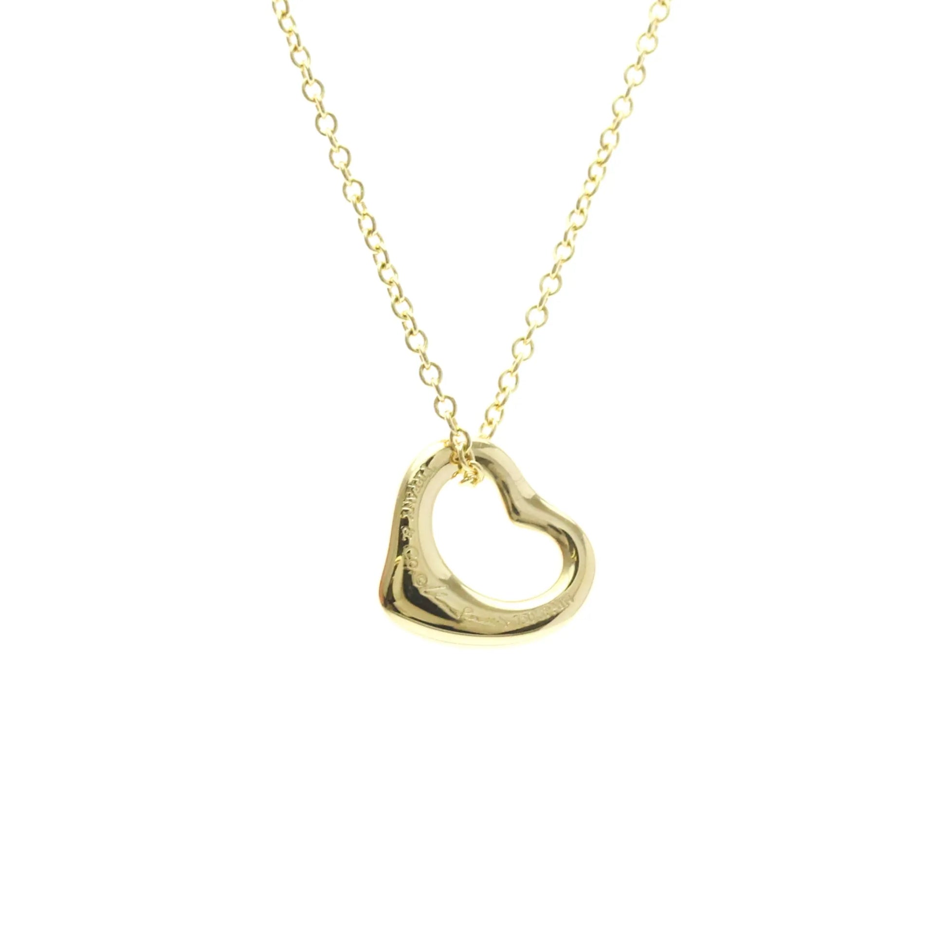 Tiffany & Co. Elsa Peretti Open Heart Pendant 18K Yellow Gold, Gold, Yellow Gold, Necklace