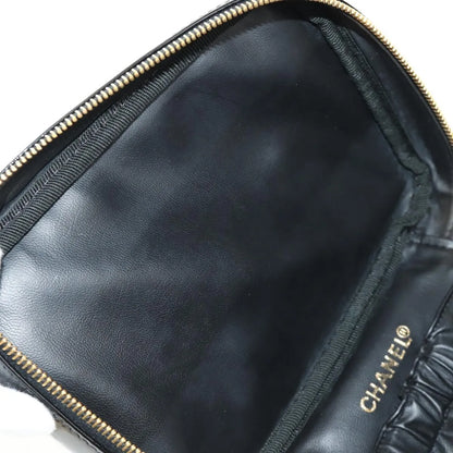 Chanel Vintage Timeless Cosmetic Case Patent, Black, Patent Leather, Handbag