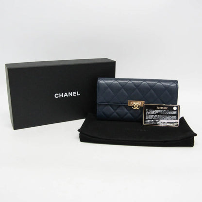 Chanel Matelasse Zippy CC, Navy, Calfskin, Wallet
