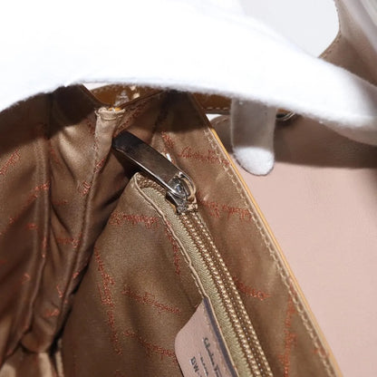 Salvatore Ferragamo Gancini Patent Leather, Beige, Patent Leather, Handbag