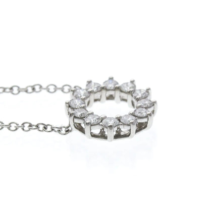 Tiffany & Co. Open Circle Pendant Platinum with Diamonds, Silver, Platinum, Necklace