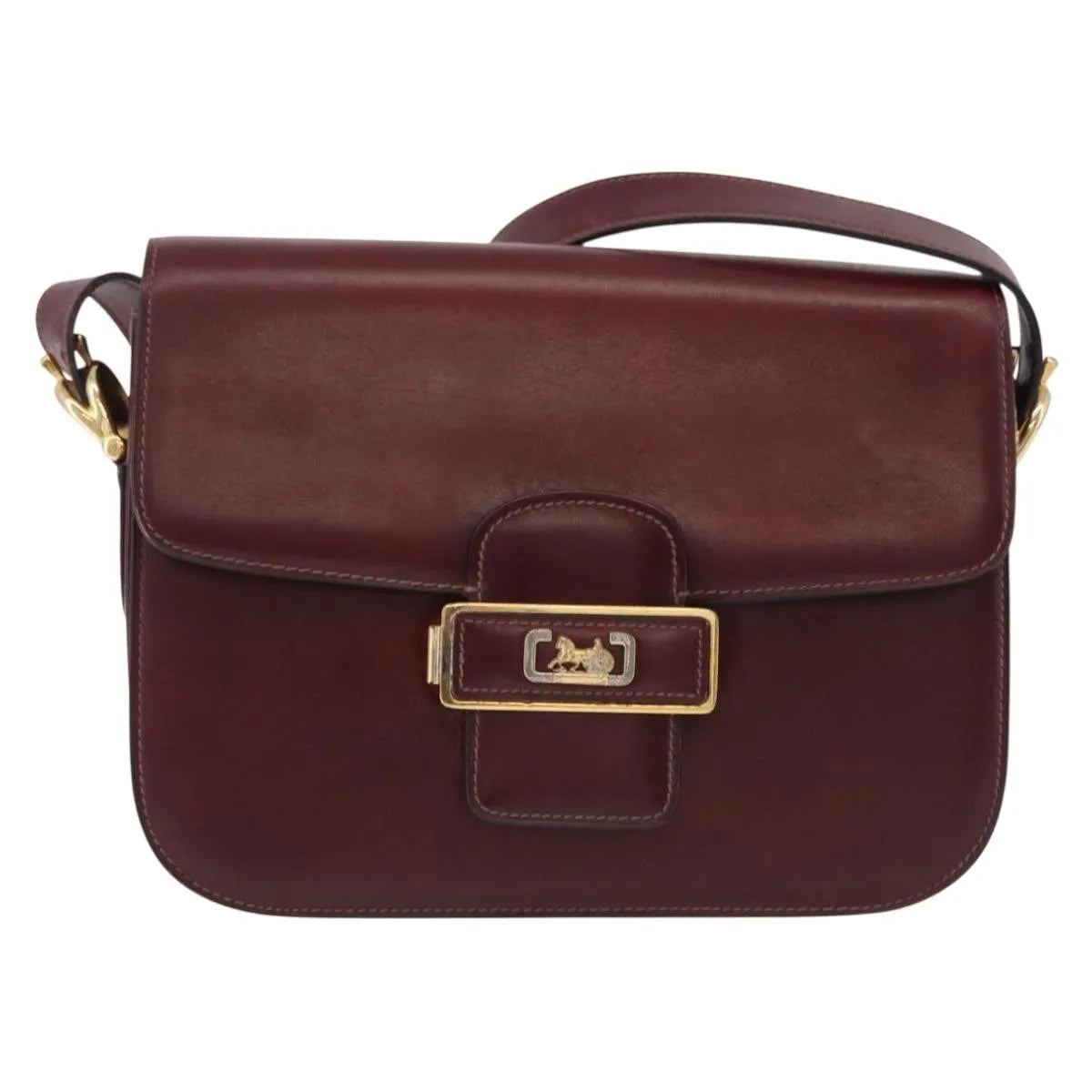 Celine Horse Carriage Leather, Burgundy, Leather, Shoulder Bag