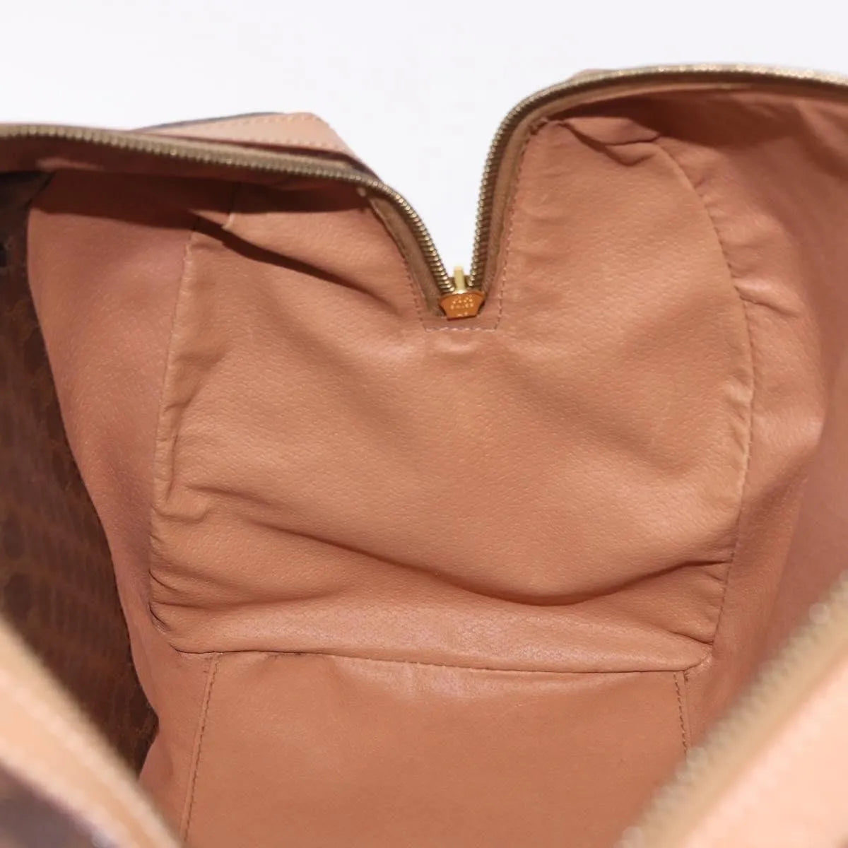 Celine Vintage Macadam Boston Canvas and Leather, Brown, PVC, Handbag