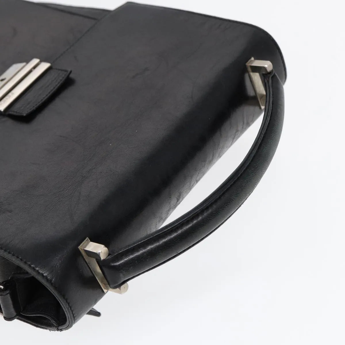 Fendi Vintage Leather, Black, Leather, Handbag