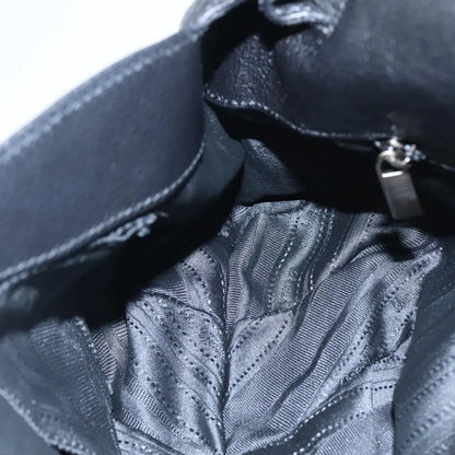 Salvatore Ferragamo Gancini Leather, Black, Leather, Handbag