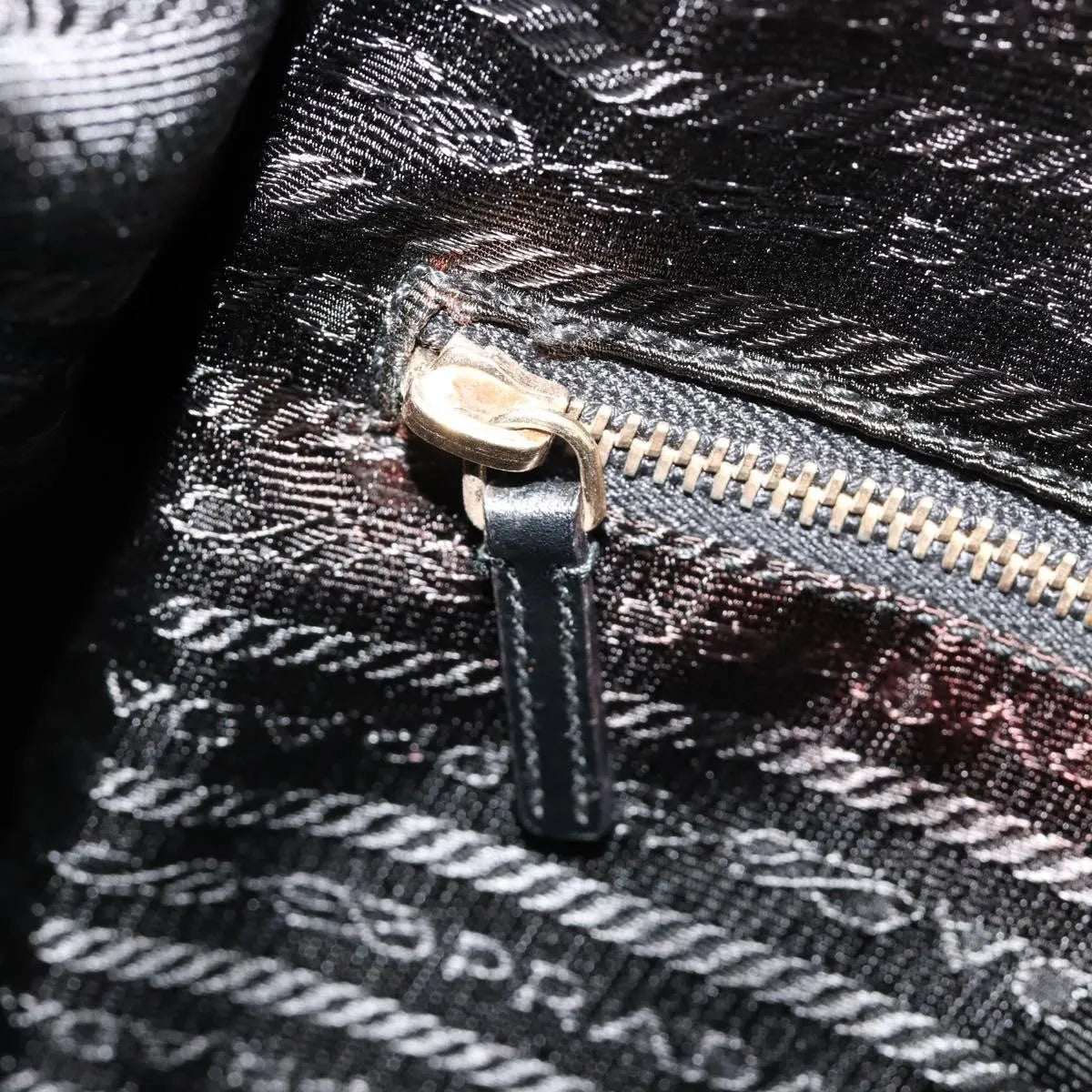 Prada Shoulder Python, Black, Nylon, Shoulder Bag