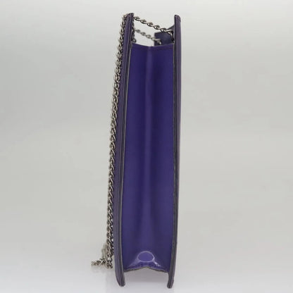 Chanel Vintage Holographic Chain Tote Vinyl, Purple, Plastic, Tote Bag