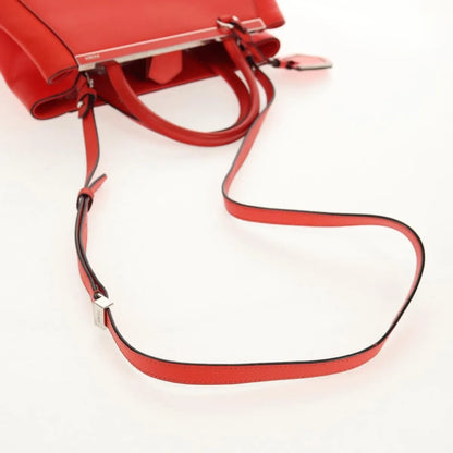 Fendi 2Jours Leather, Red, Leather, Tote Bag