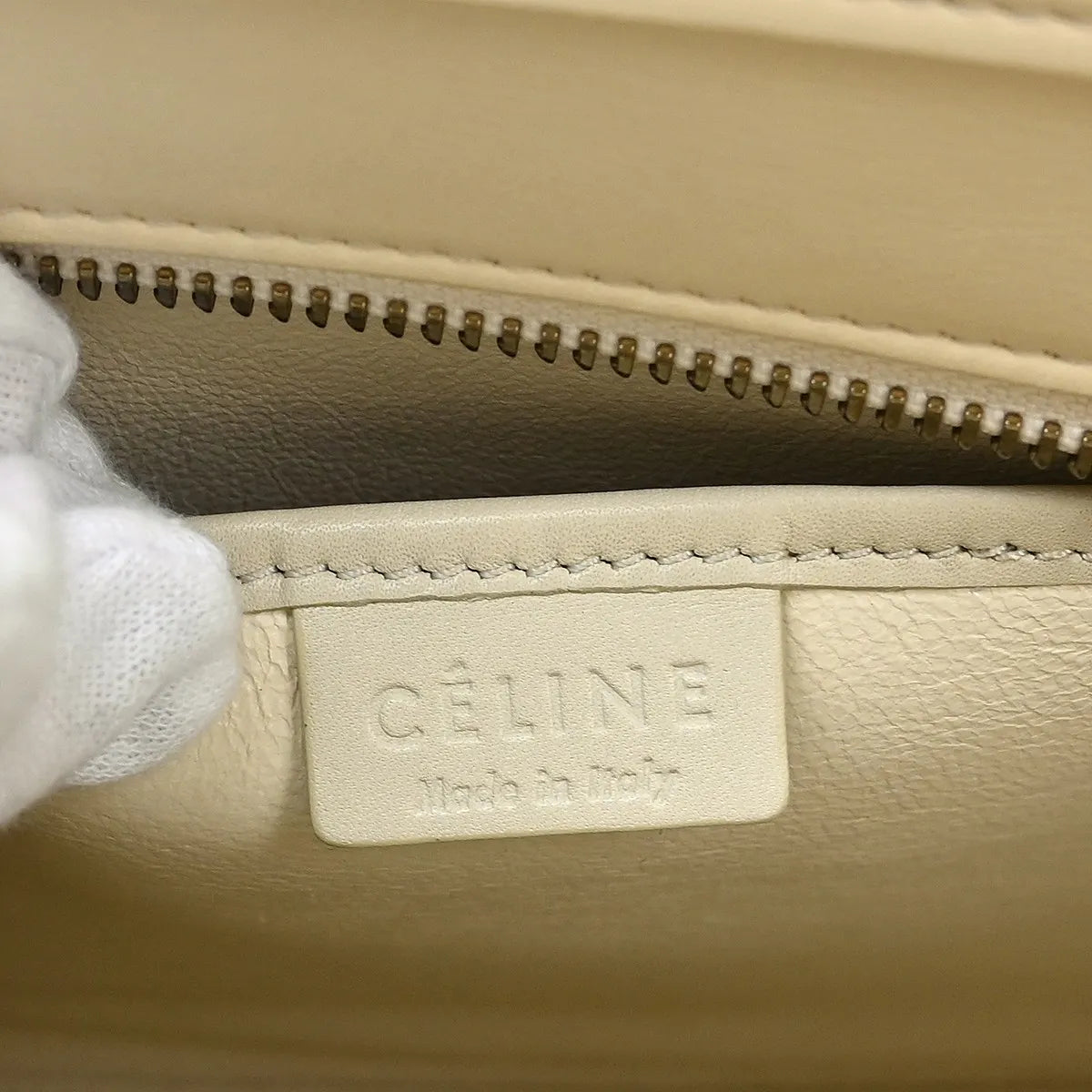 Celine Luggage Smooth Leather, White, Leather, Tote Bag