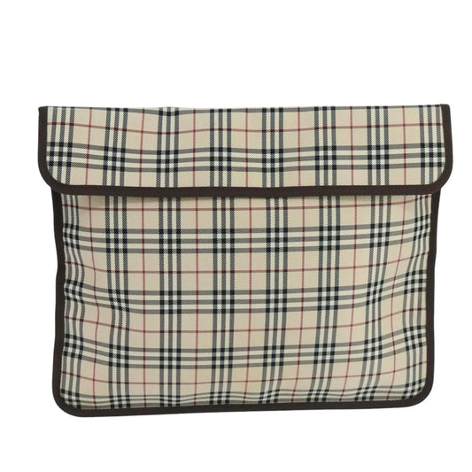 Burberry Nova check Pochette Canvas, Beige, Canvas, Clutch