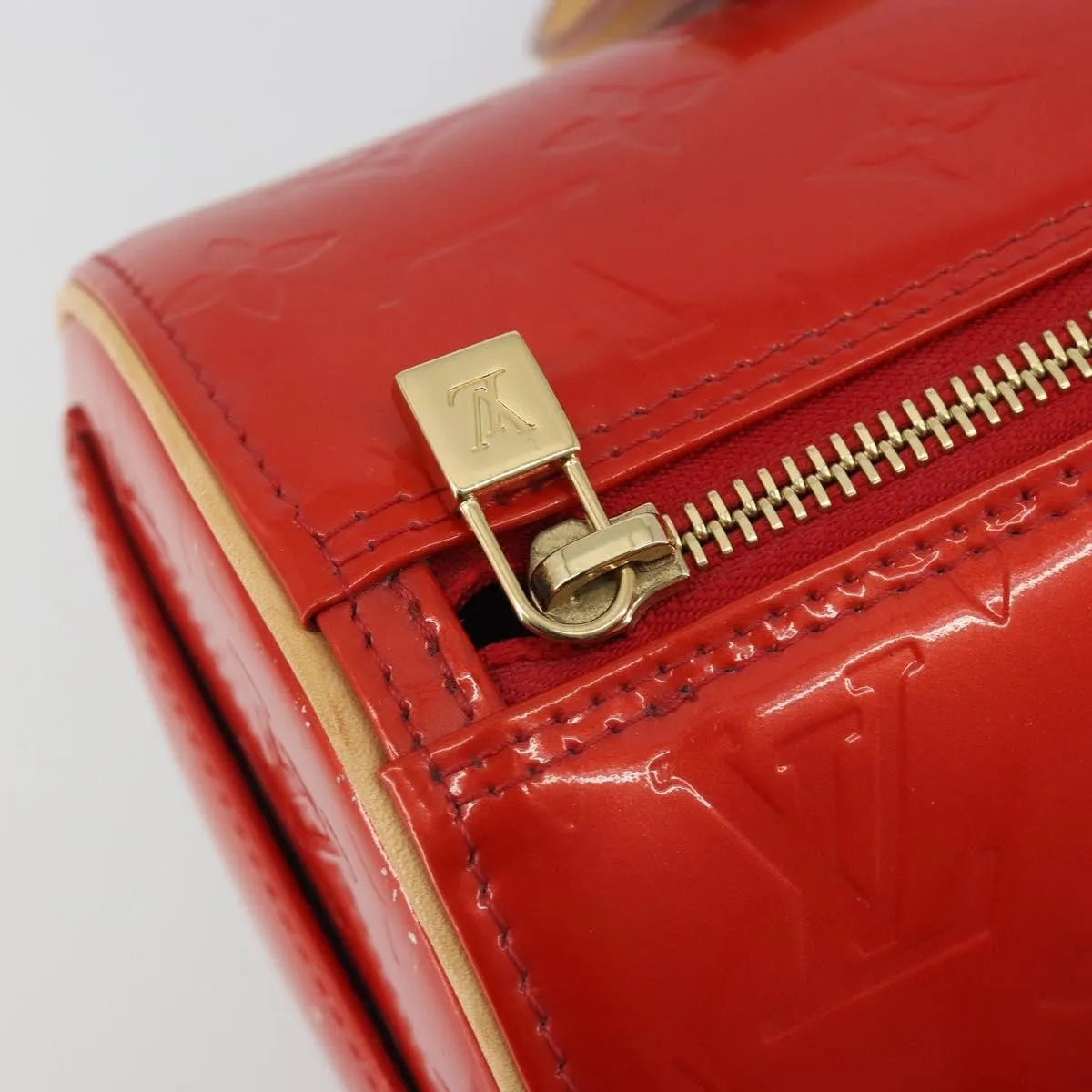 Louis Vuitton Bedford Monogram Vernis, Red, Patent Leather, Handbag