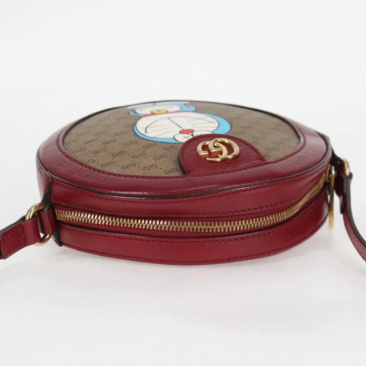 Gucci Doraemon Round Printed Mini GG Coated Canvas, Beige, Canvas, Shoulder Bag