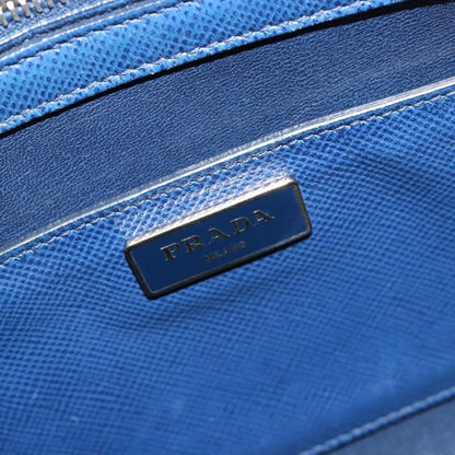 Prada Cuir Promenade Front Zip Tote Leather, Blue, Leather, Handbag