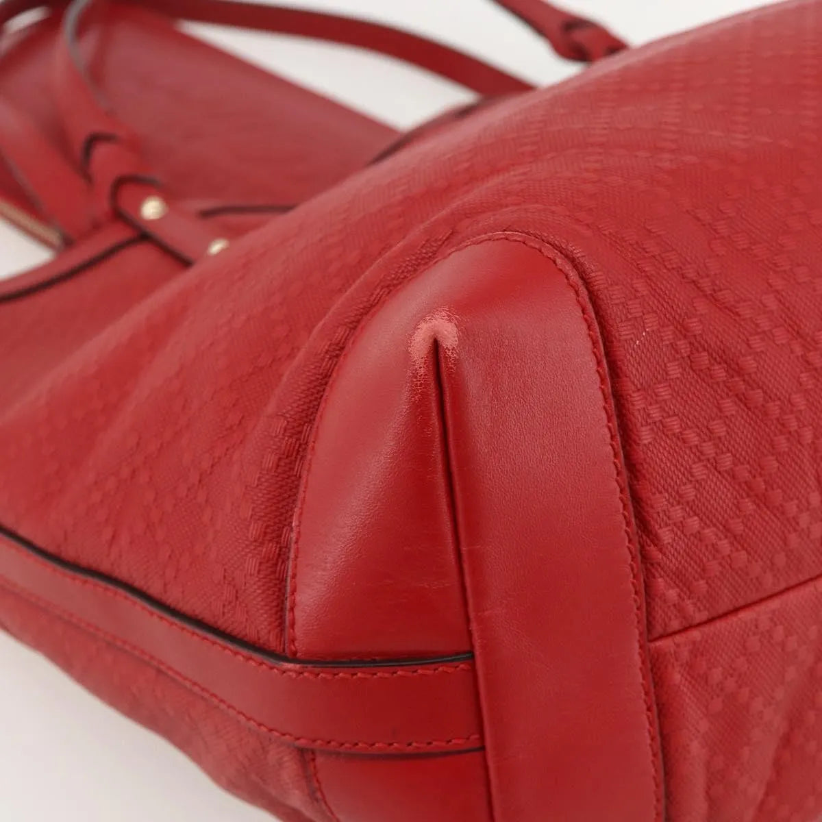 Gucci Craft Tote Diamante Leather, Red, PVC, Tote Bag