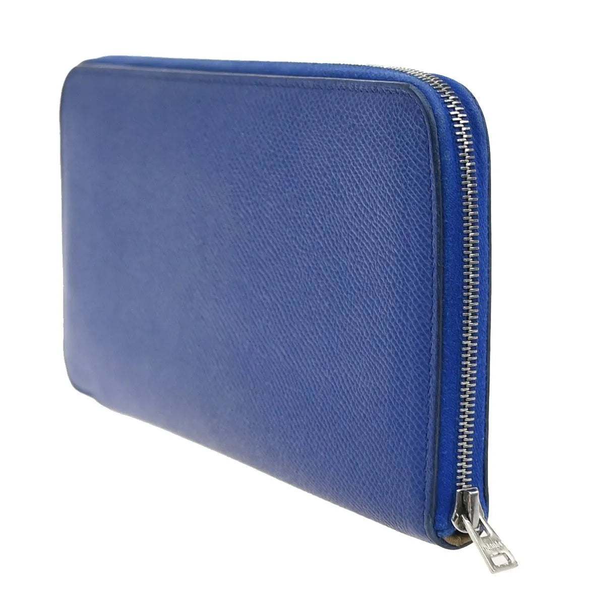 Hermes Azap Zip Around Silk'in Epsom, Blue, Leather, Wallet
