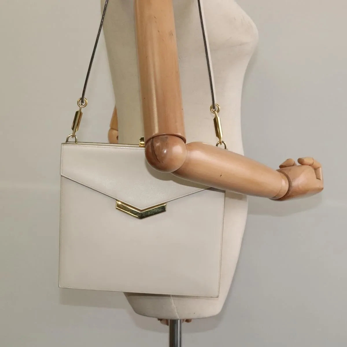 Christian Dior Vintage Leather, Beige, Leather, Shoulder Bag