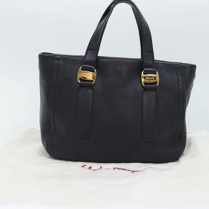 Salvatore Ferragamo Vala Leather, Black, Leather, Handbag