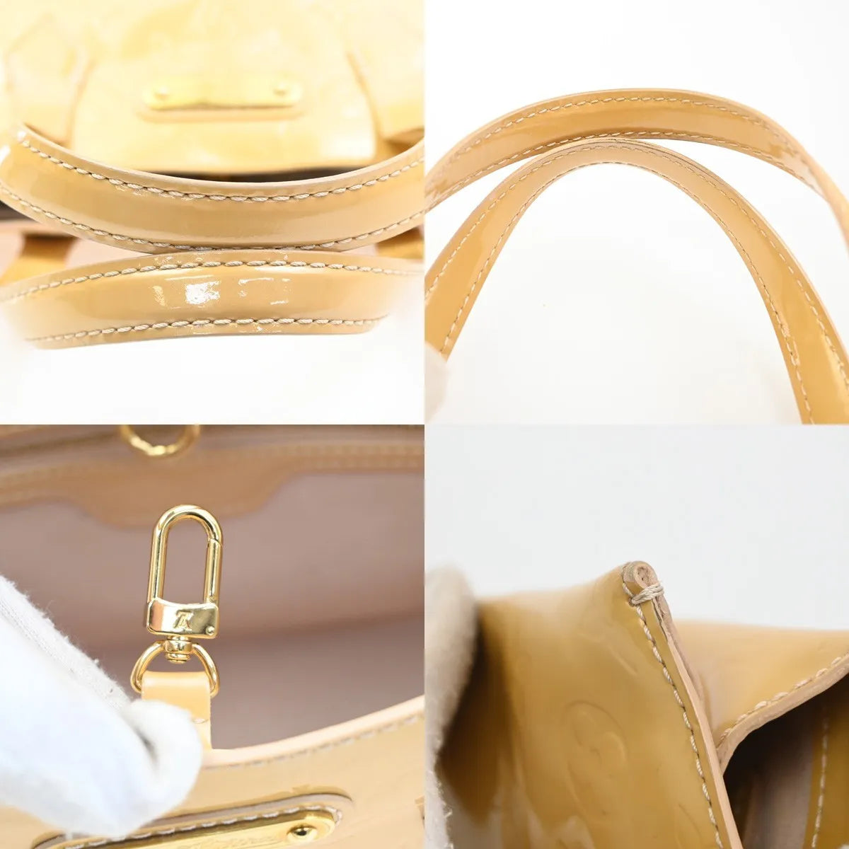 Louis Vuitton Wilshire Monogram Vernis, Beige, Patent Leather, Handbag