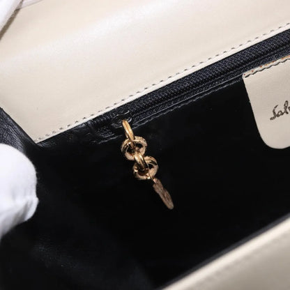 Salvatore Ferragamo Gancini Leather, Beige, Leather, Shoulder Bag
