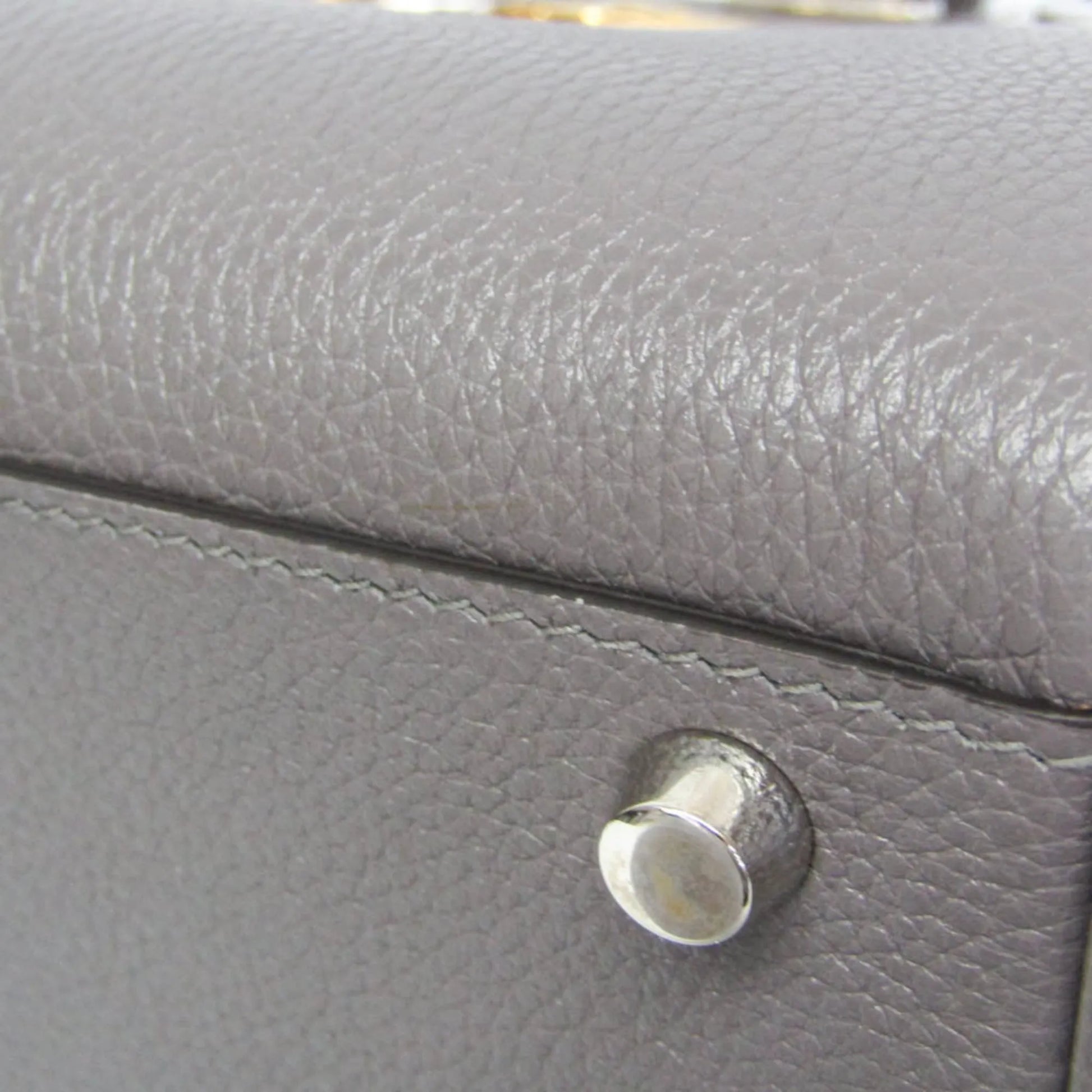 Gucci Zumi Top Handle Leather, Gray, Leather, Handbag