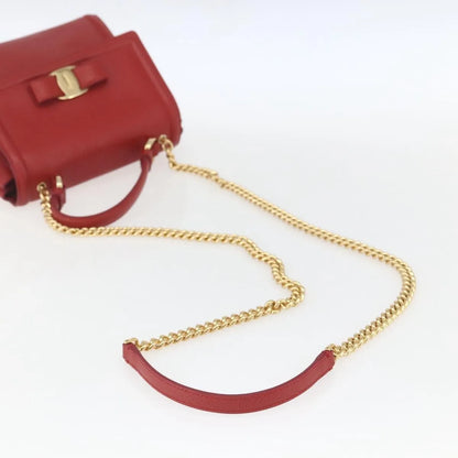 Salvatore Ferragamo Carrie Vara Saffiano Leather, Red, Leather, Shoulder Bag