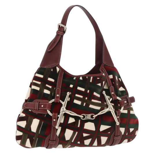 Gucci Vintage Jackie Shoulder Canvas and Leather, Green, Canvas, Shoulder Bag