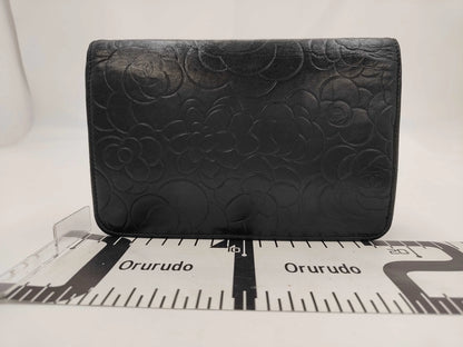 Chanel Sweet Camellia Wallet on Chain Quilted Lambskin, Black, Leather, Shoulder Bag