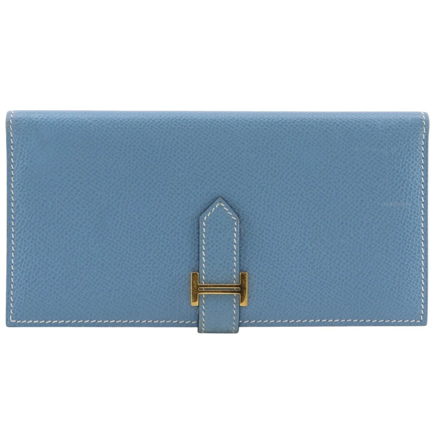 Hermes Bearn Epsom, Blue, Leather, Wallet